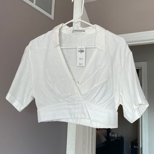 Abercrombie linen crop top size small NWT